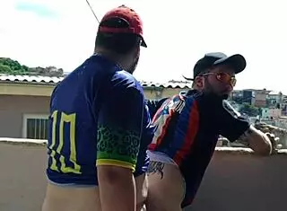 Back in the day, I fucked the chubby young guy on the rooftop with the whole neighborhood watching, bareback anal cumshot