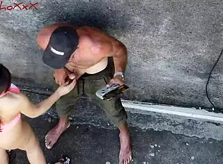 Vagninho And Pamela Pantera Exhibit And Kiss Outdoors, Almost Fucking