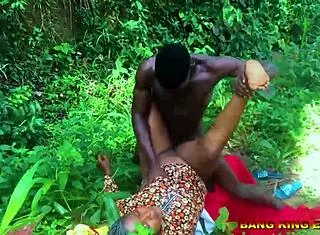 Ebony glamour lady NANCY gets FUCKED on village road, she's a SEX ADDICTED black queen