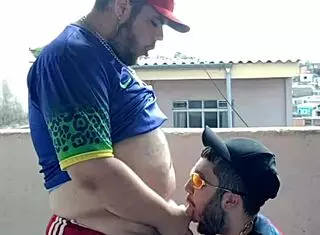 Back in the day, I fucked the chubby young guy on the rooftop with the whole neighborhood watching, bareback anal cumshot