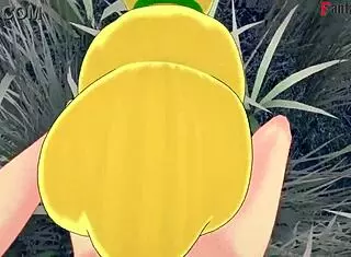 tinker bell all grown, banging while another fairy spies on us.