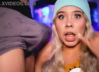 Horny Blonde Seduces Cock on Webcam Close-Up