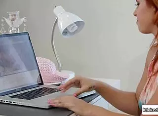 stepdaughter touches herself watching lesbian stepmoms in steamy bedroom action