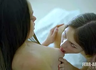 Real Lesbians Kiss Passionately While Toying With Glass Dildo And Licking Pussies!