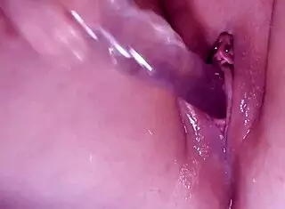 Step-Sisters' Creamy Pussy Squirts with Glass Dildo