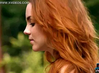 tiny teen playboy model kate great strips naked while chopping wood outdoors, so hot