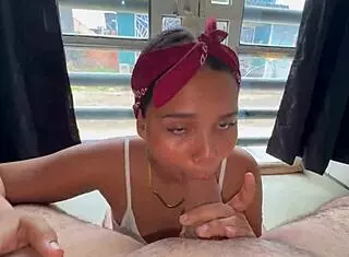 look at this latina's huge exhibition at the street door, riding and creampie