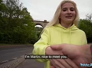 Stunning Blonde Babe Receives Hard Deep Dicking in Public