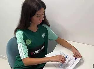 Public Football Agent - Cutie Becomes A Real Football Player After Casting