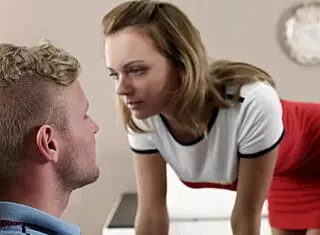 tatted blonde riding hung guy's cock so hard