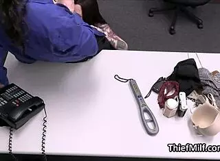 Inked milf fucked hard on office desk with monster cock