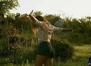 I watch Czech milf Anetta Keys striptease, showing her shaved pussy and ass