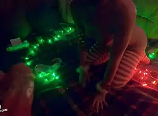 Christmas milf, wanna sloppy blowjob and doggy anal with creampie closeup?