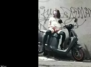 Chinese Shemale Outdoor Handjob and Cock Masturbation in Sexy Style!