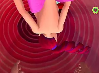 Hot 3D cartoon cutie gets face fucked in sex game