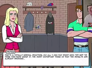 i saw peter parker exposed in cosplay therapy uncensored, his tits and pussy on display