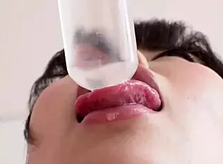 moe minamisawa gives innocent blowjob to lucky star