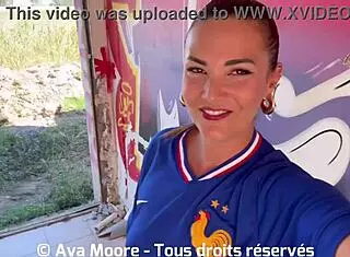 French slut performs giant bukkake sucking strangers for euro 2024 football prize