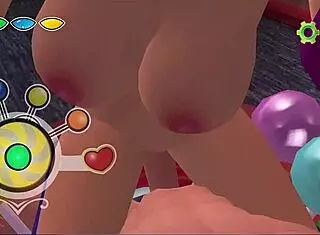 Hot 3D cartoon cutie gets face fucked in sex game