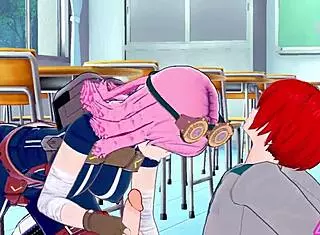 Mei hatsume and shoto todoroki have sex with blowjob and cumshot