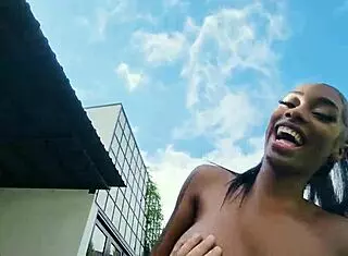 Ebony Babe Jaymee Green Stuns in Bikini Before Riding Hard