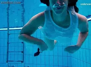 Horny Teen Strips Naked Fast by Pool Showing Sexy Body