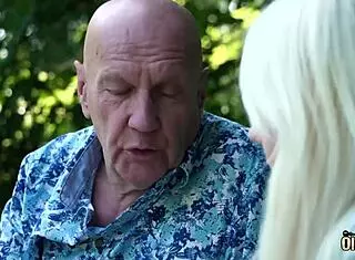 Sexy blonde teen craves old man’s hard cock