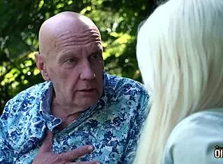 Sexy blonde teen craves old man’s hard cock