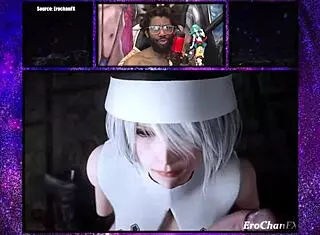 Tight bald pussy Nun 2B gets doggystyle fucked and cum splattered