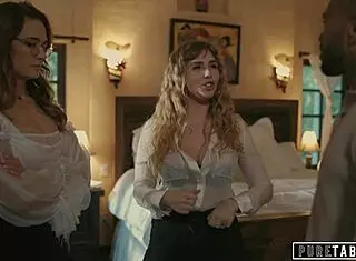 Lena gets creampied by friend while wife watches