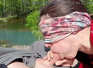 Real Amateur Brunette Swallows Cum In Outdoor Blowjob!