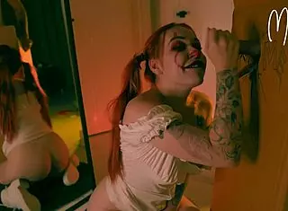redhead russian milf deepthroats in halloween story