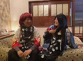 Married woman feels excited in cosplay, deepthroating to creampie on Halloween