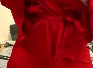 brunette in red lingerie plays with herself petite teen