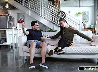 petite stepsis sucks stepbros monster cock while masturbating