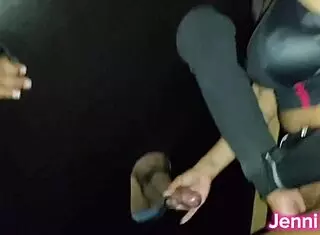 My hot redhead stepmother leads me to the gloryhole in the São Paulo swing house for intense fucking and blowjobs.