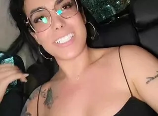 Riding in the back seat of an uber.