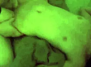 Stunning brunette in fishnet stockings gets fucked at home with anal action