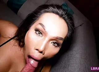 Thai Ladyboy Sucks Cock Great Before Getting Barebacked!