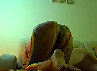 Close up of a hairy vagina with an orgasm and facial