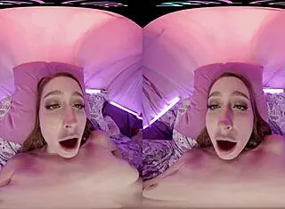 Vrallure's solo pov masturbation with hairy petite blonde using toys