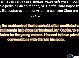 latina stepdaughter chats silently with stepdad in her room