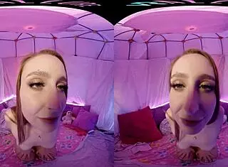 Vrallure's solo pov masturbation with hairy petite blonde using toys