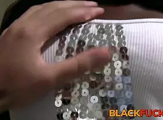 amateur black babe takes hard sloppy dicking from interracial stud