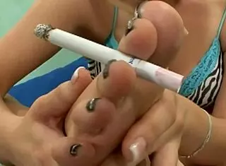 Smoking Hot Blonde Babe Gives Awesome Footjobs And Blowjobs To Lucky Guy