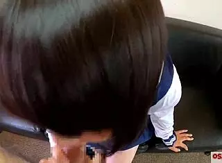 adorable 18-year-old japanese girl rides and moans in sailor costume