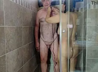 Hot Sexy Shave in Shower Close-Up with Agarabas and Olpr