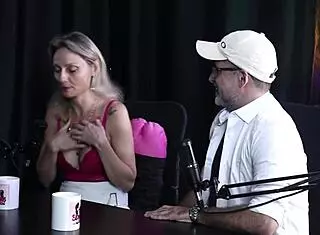 Aline and Flávio discuss viagra and sex in sheer red lingerie