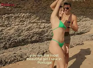 Hot white bubble butt portuguese picked up and fucked on the beach