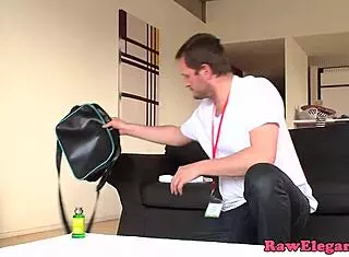 Euro Babe Oiled Up for Deep Massage and Pussy Play